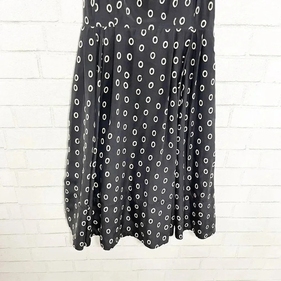 Club Monaco Gray Circle Print 100% Silk Sleeveless Circle Midi Dress Women's 2 - Picture 4 of 10
